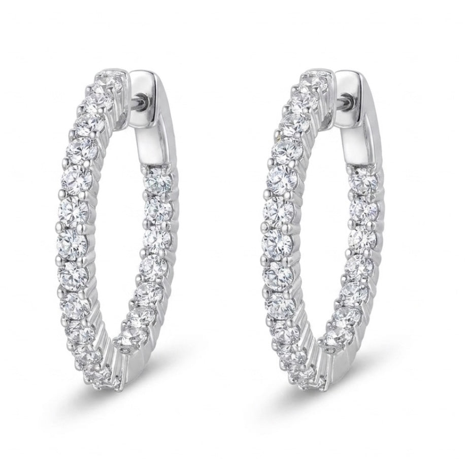 Inside-Out Round Shape 1-inch Hoop Earrings