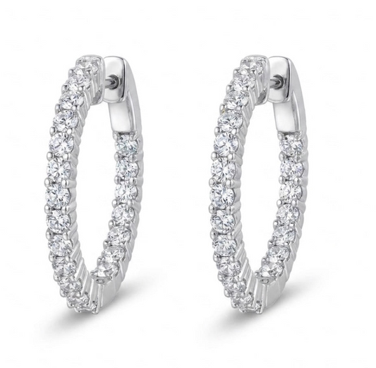 Inside-Out Round Shape 1-inch Hoop Earrings