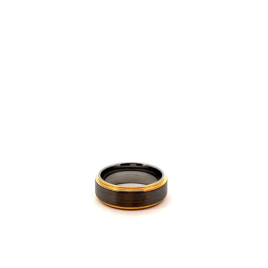 Tungsten Brushed Gold Wedding Band