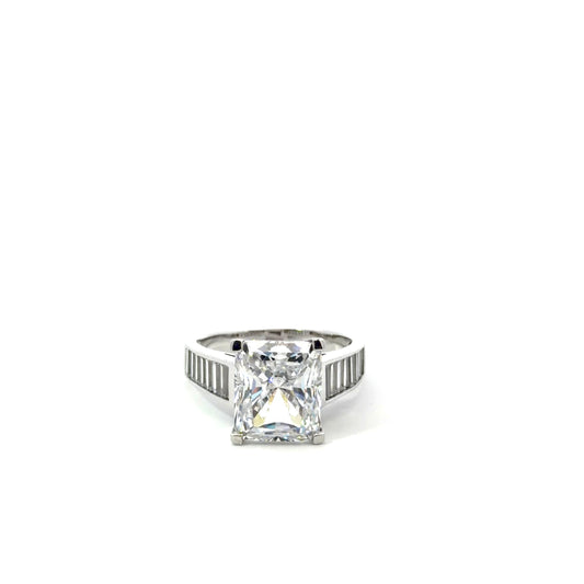 Sterling Silver Princess-Cut Engagement Ring