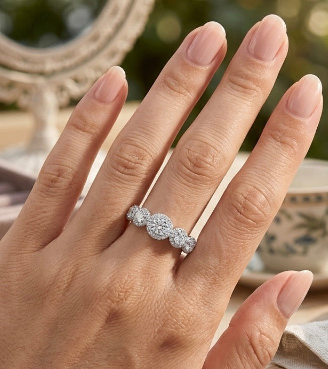 Sterling Silver Floral Ladies Band