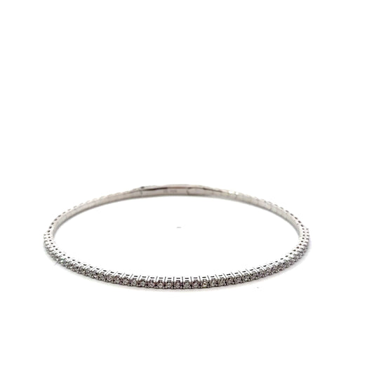 Sterling Silver Tennis Style Bangle Bracelet
