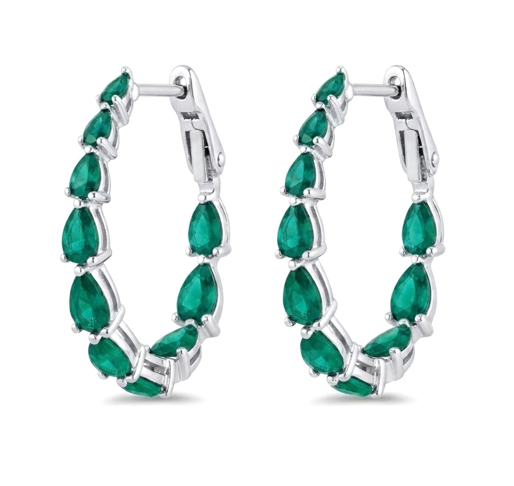 Inside-Out Oval Shape 1-inch Hoop Earrings