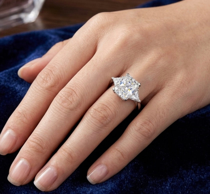 Sterling Silver Radiant-cut Ring