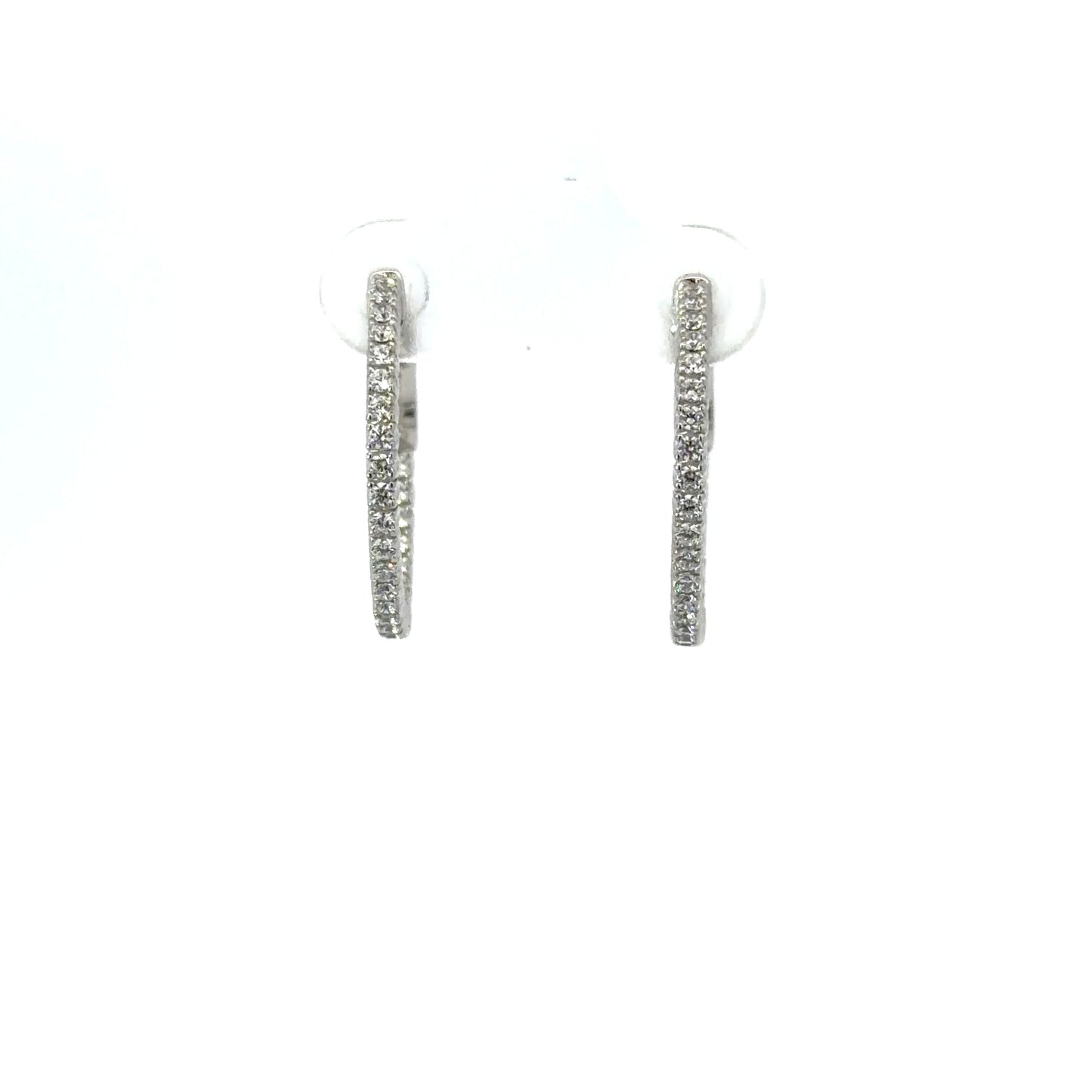 Sterling Silver Cubic Zirconia Hoop Earrings