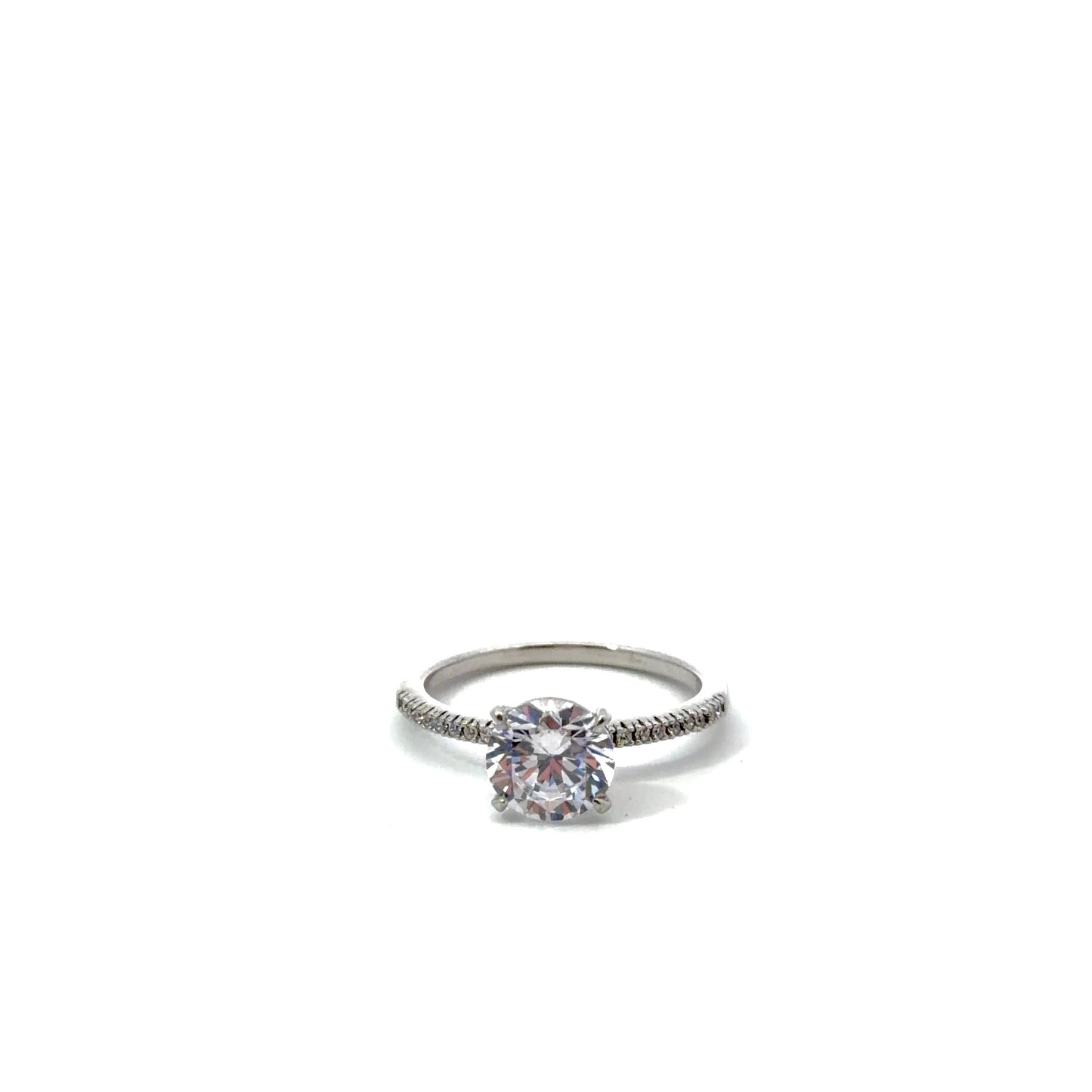 Sterling Silver Radiant Cut Engagement Ring