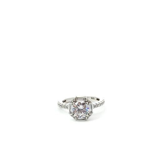 Sterling Silver Brilliant Cut Cubic Zirconia Ring
