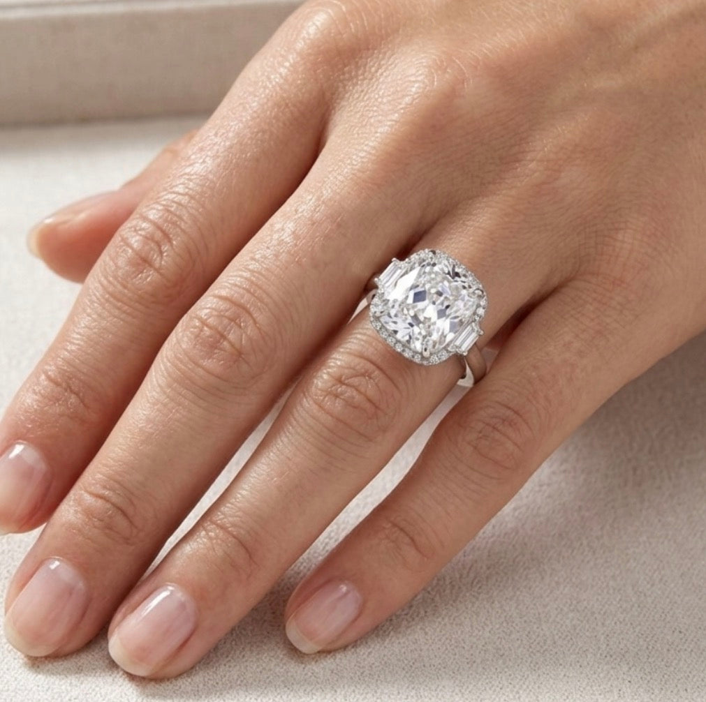 Sterling Silver Cushion Cut Ring