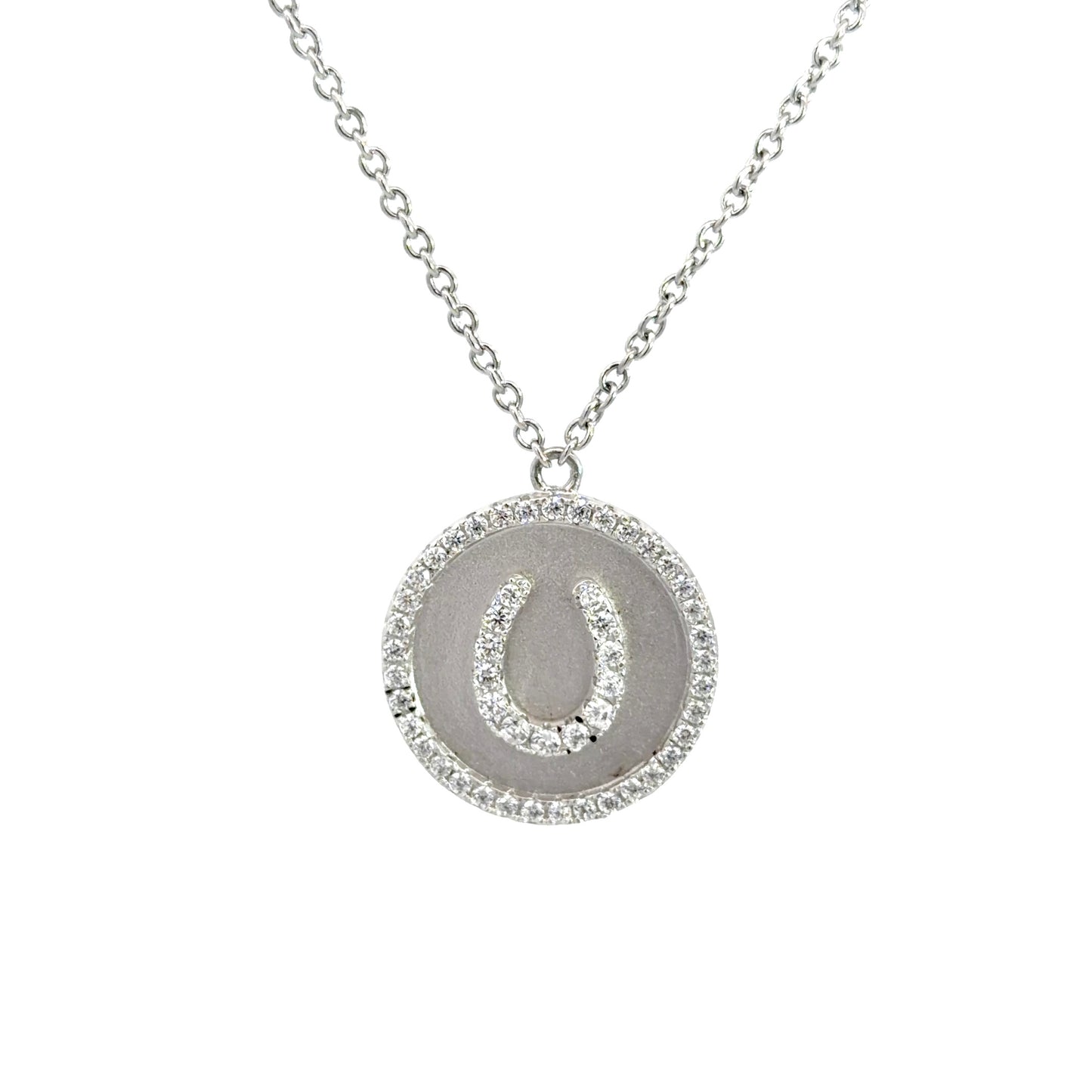 Cubic Zirconia Horseshoe Pendant Necklace