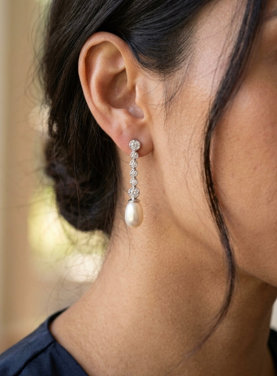 Sterling Silver Pearl Drop Earrings