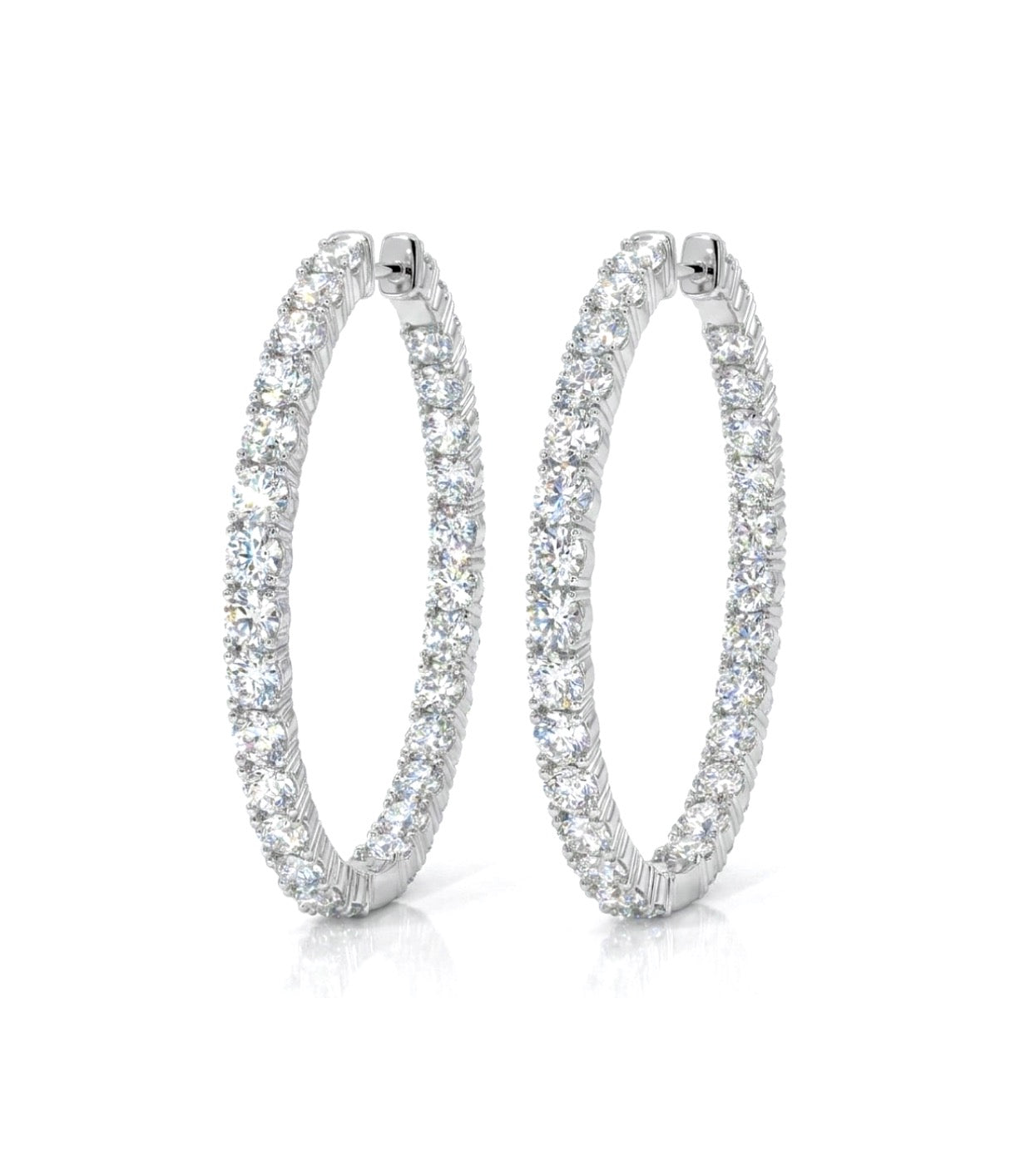 Inside-Out Oval Shape 1.40-inch 6.60 ct. Hoop Earrings