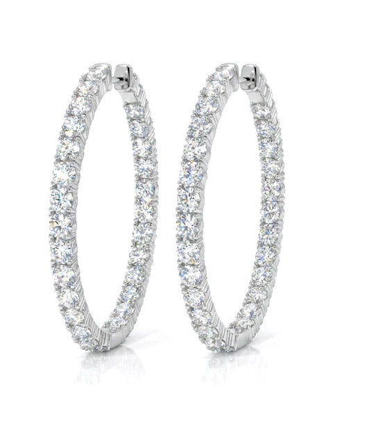 Inside-Out Oval Shape 1.40-inch 6.60 ct. Hoop Earrings