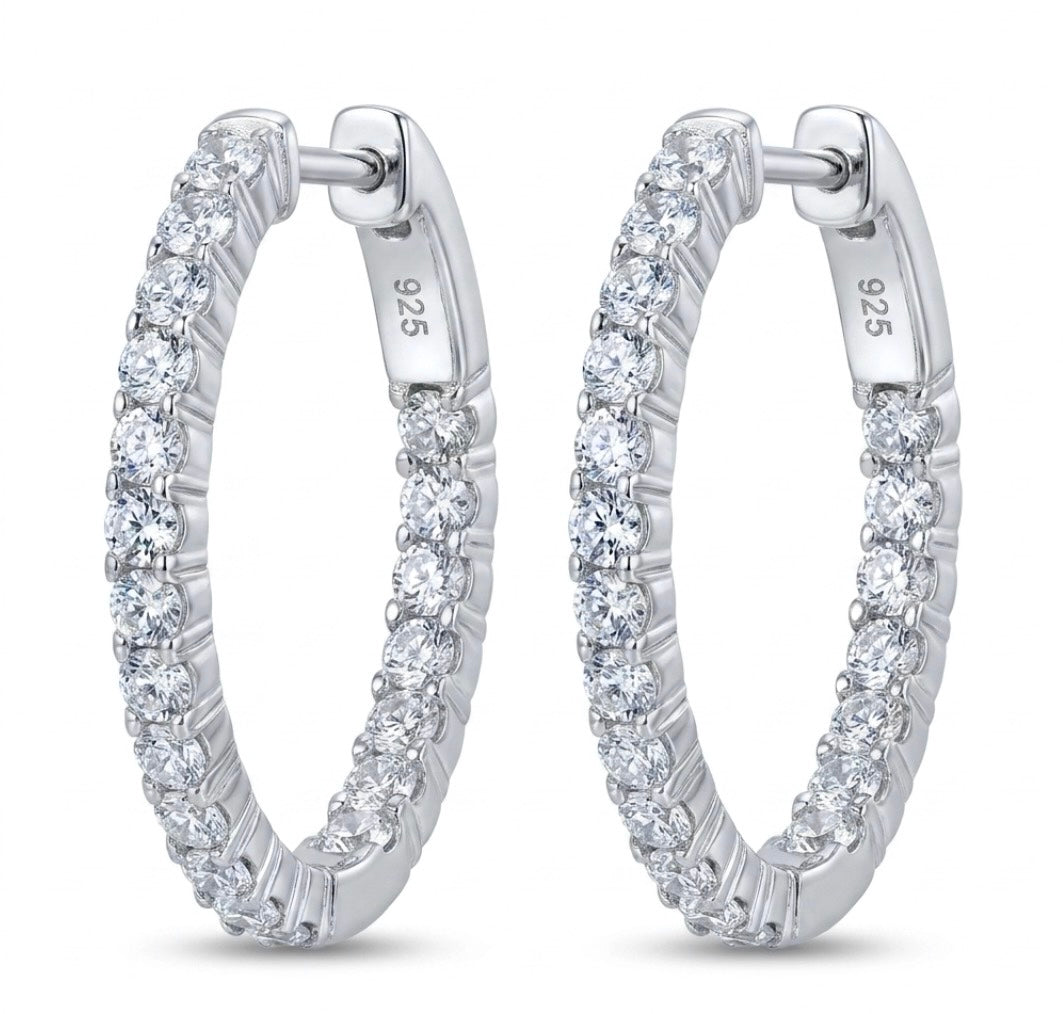 Inside-Out Oval Shape 1-inch Hoop Earrings
