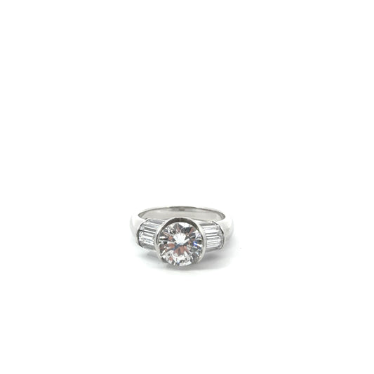 Sterling Silver Round Cut Ring