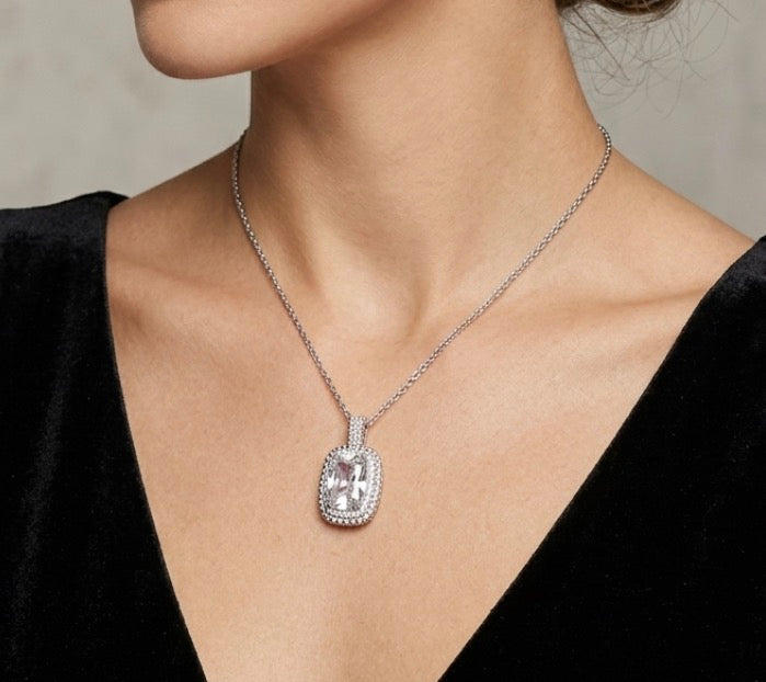 Emerald Cut Cubic Zirconia Necklace