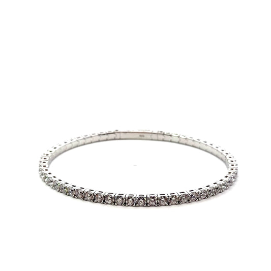Sterling Silver Flex Tennis Style Bangle Bracelet