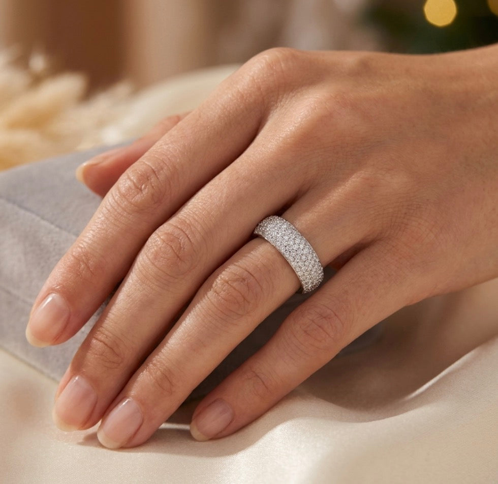 Sterling Silver Pave set Ring