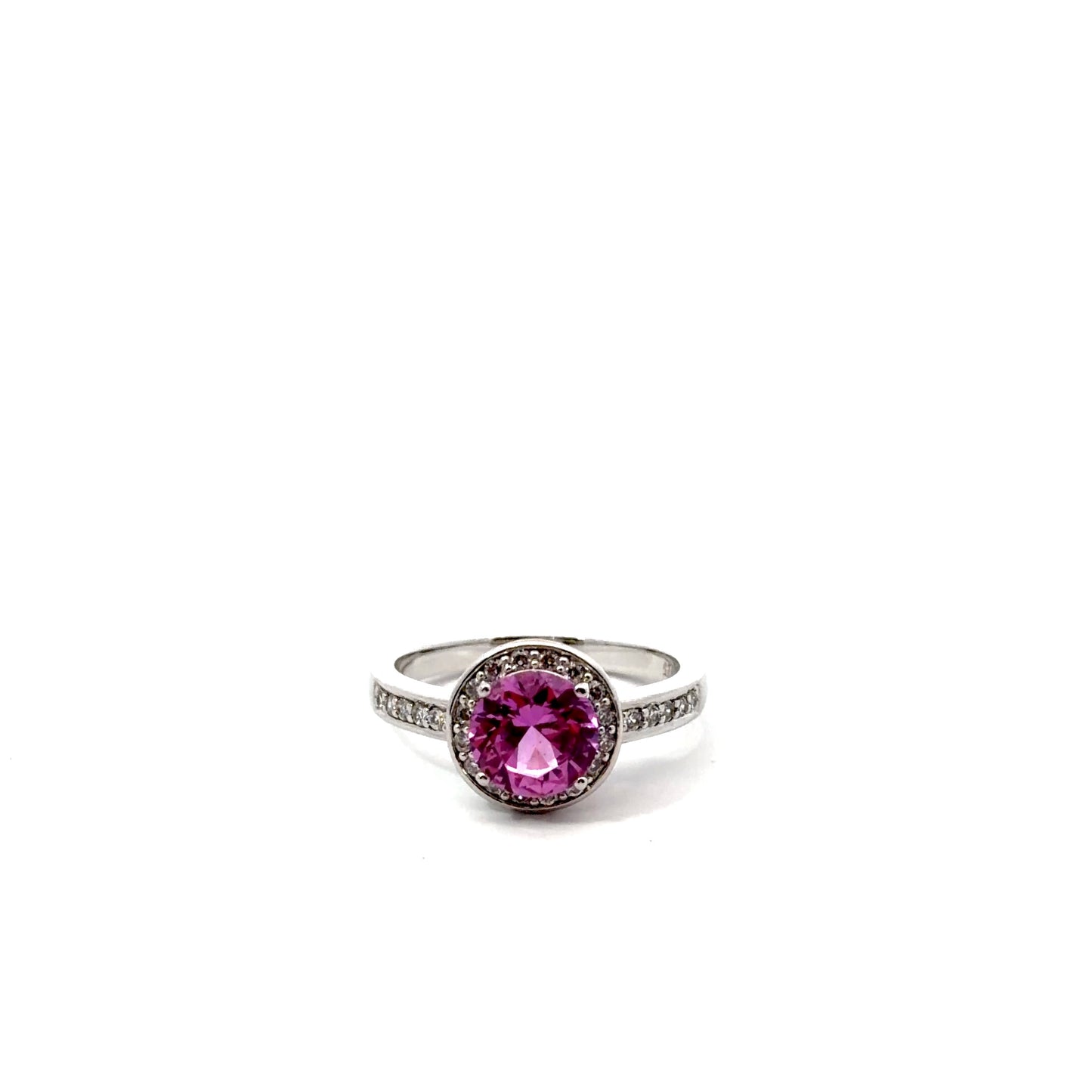 Sterling Silver Pink Cubic Zirconia Ring