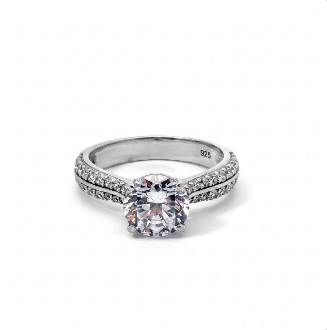 Sterling Silver Brilliant-cut Pavé Ring