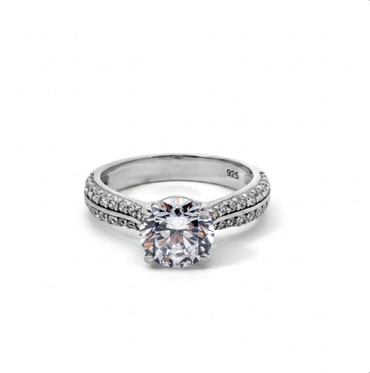 Sterling Silver Brilliant-cut Pavé Ring