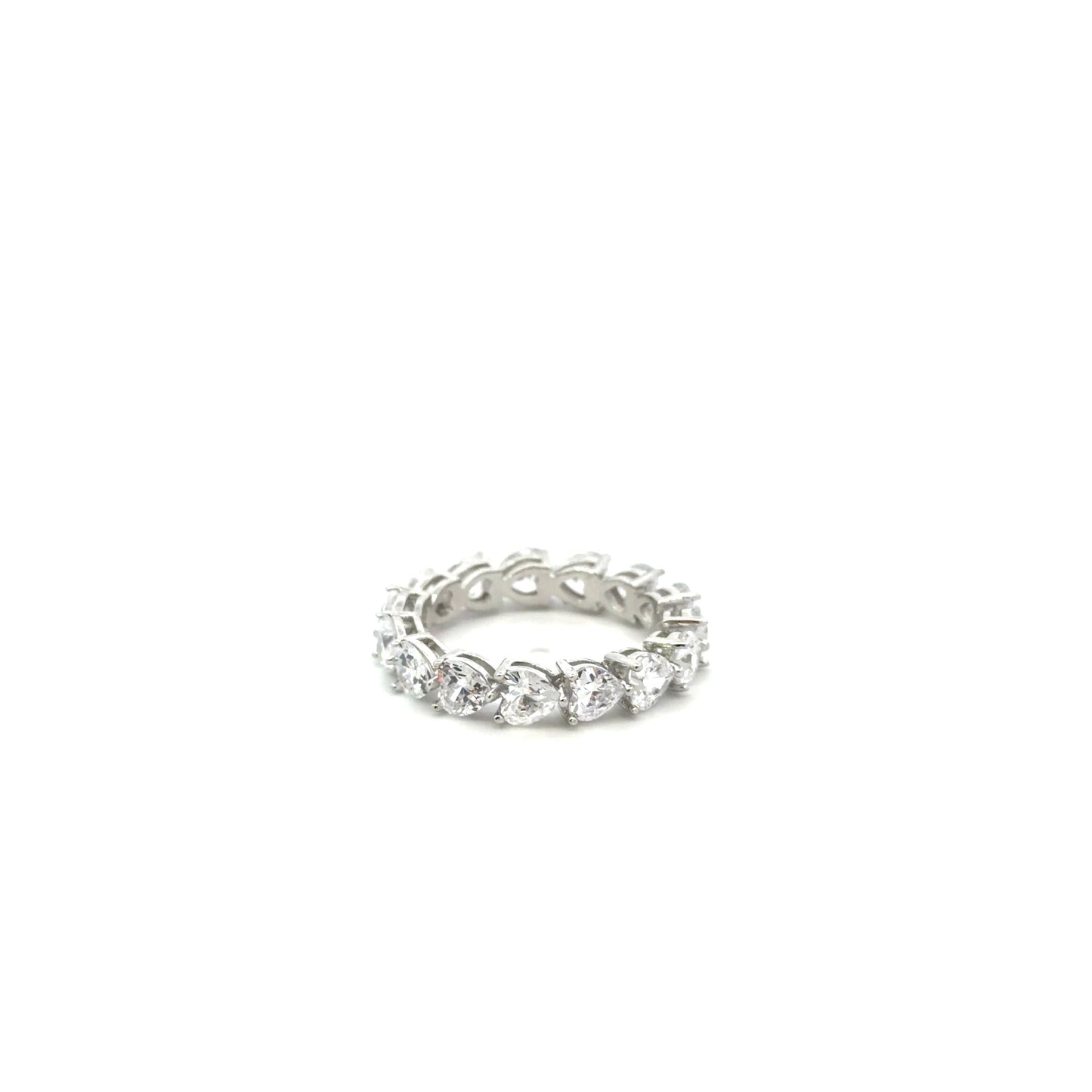 Sterling Silver Heart Shaped Eternity Ring