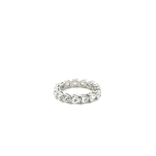 Sterling Silver Heart Shaped Eternity Ring