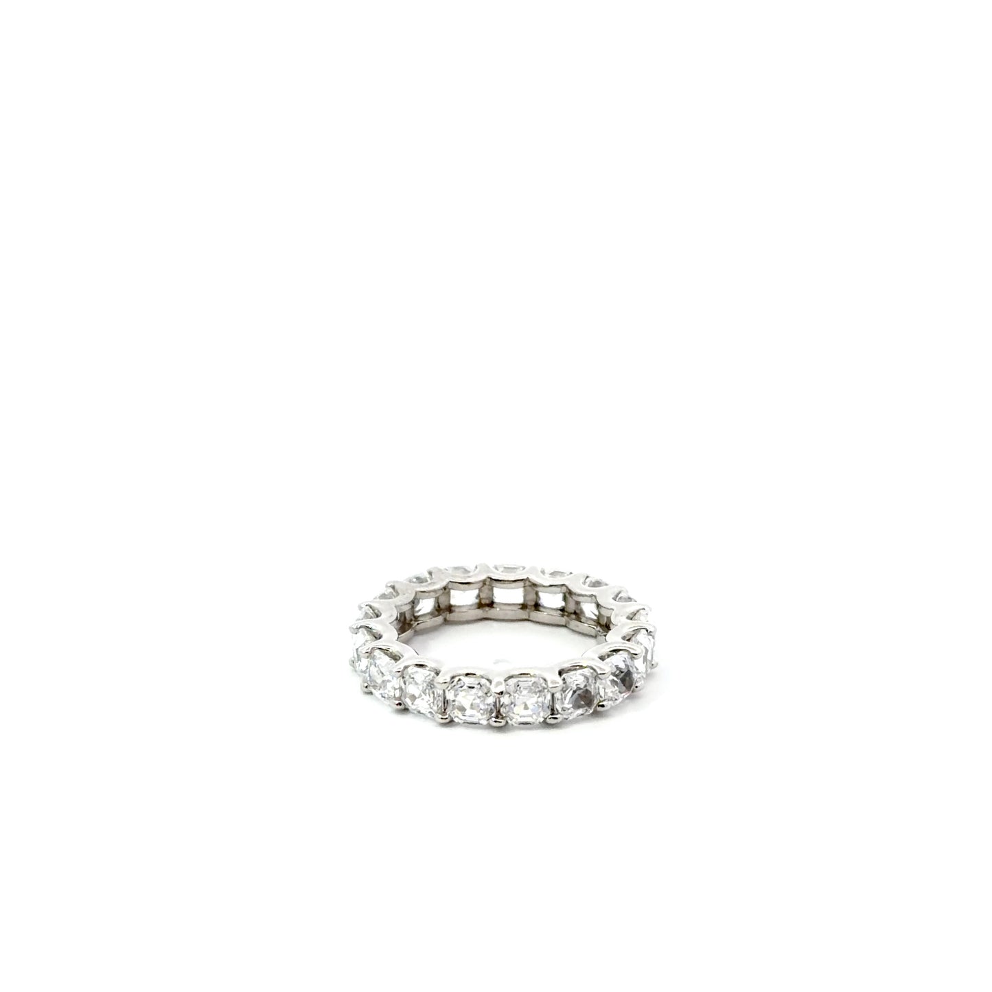 Sterling Silver Asscher-Cut Cubic Zirconia Eternity Ring
