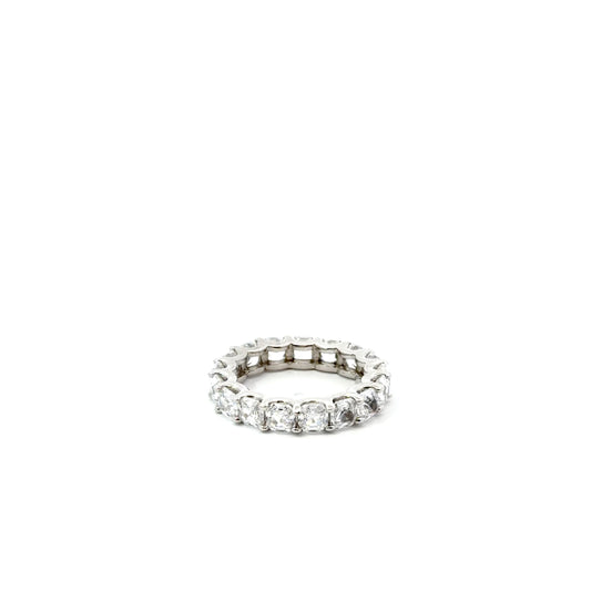 Sterling Silver Asscher-Cut Cubic Zirconia Eternity Ring