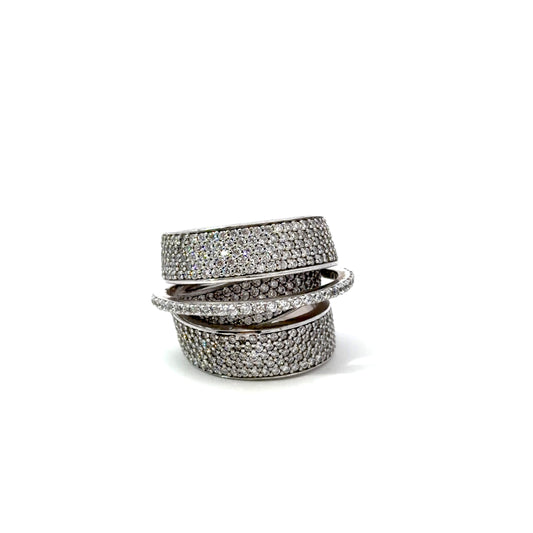 Sterling Silver Multi Layer Cocktail Ring