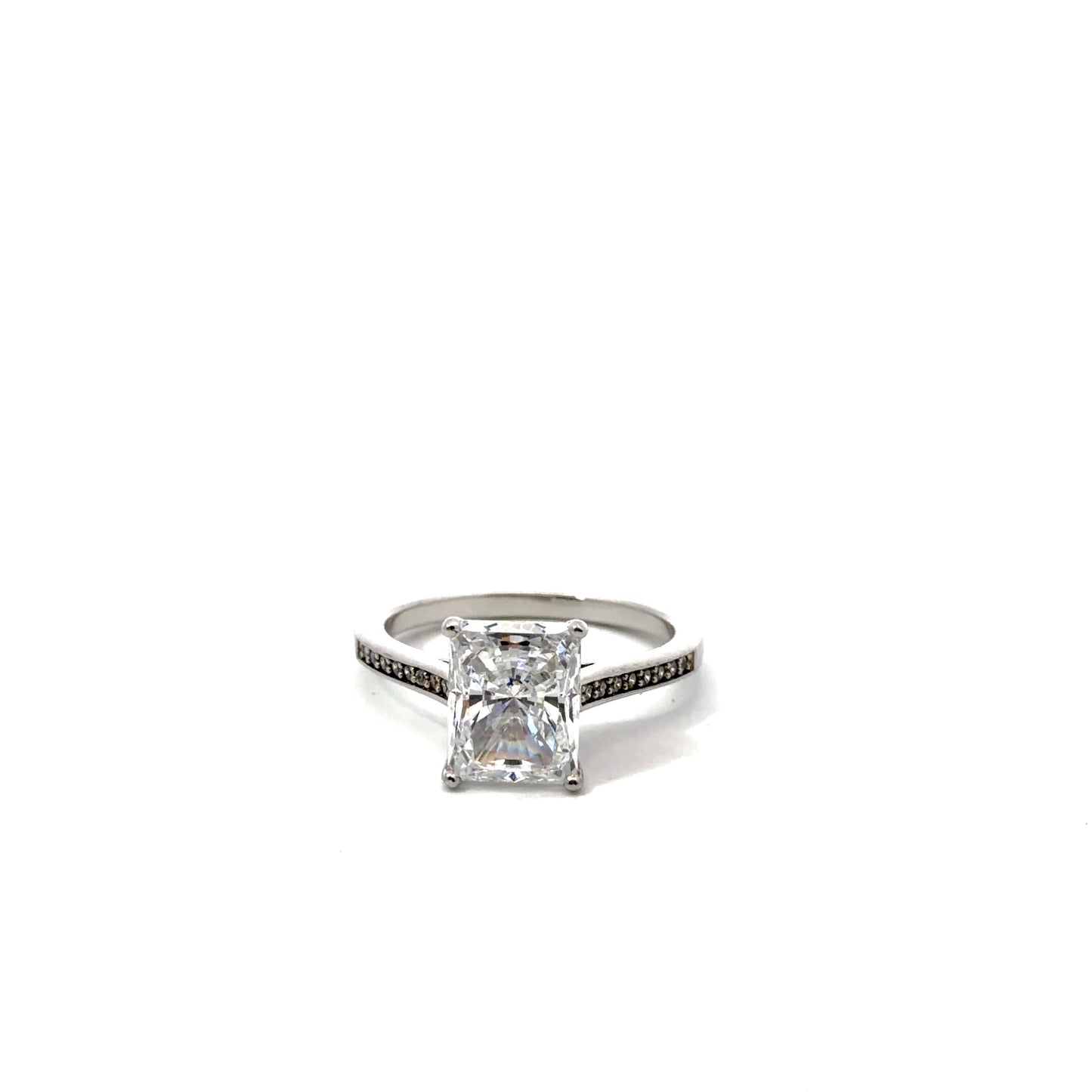 Sterling Silver Radiant Emerald Cut Ring