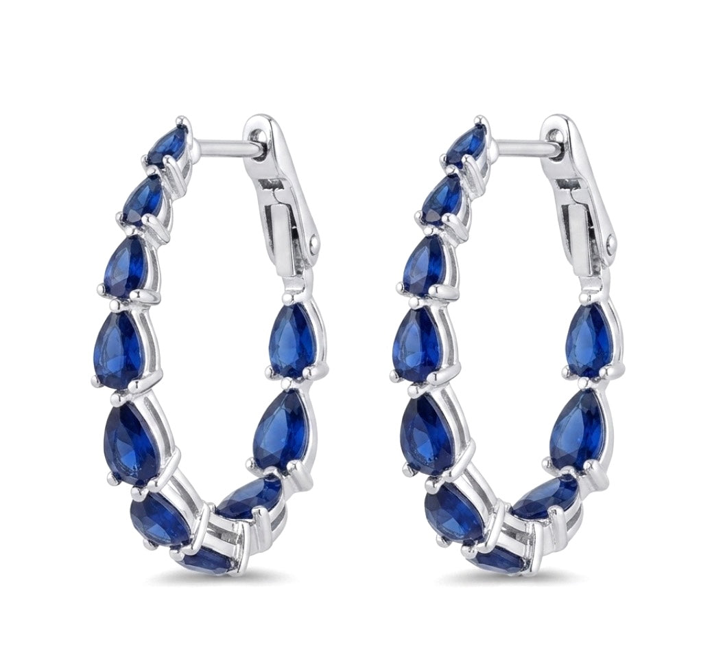 Inside-Out Oval Shape 1-inch Hoop Earrings