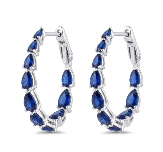 Inside-Out Oval Shape 1-inch Hoop Earrings