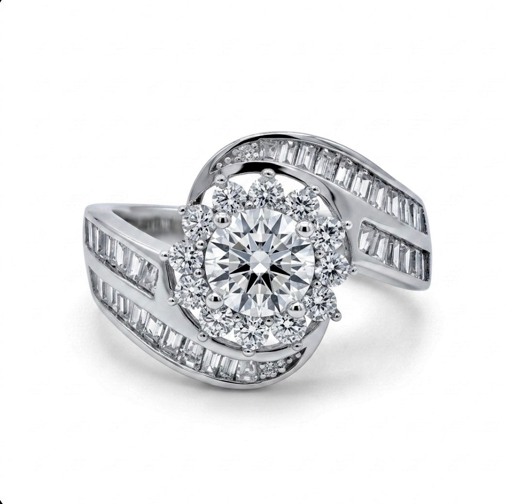 Sterling Silver Bypass Cocktail Ring