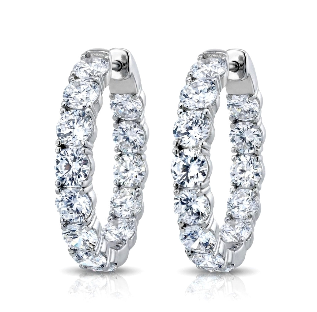 Inside-Out Round Shape 1.25-inch 11.20 ct. Hoop Earrings