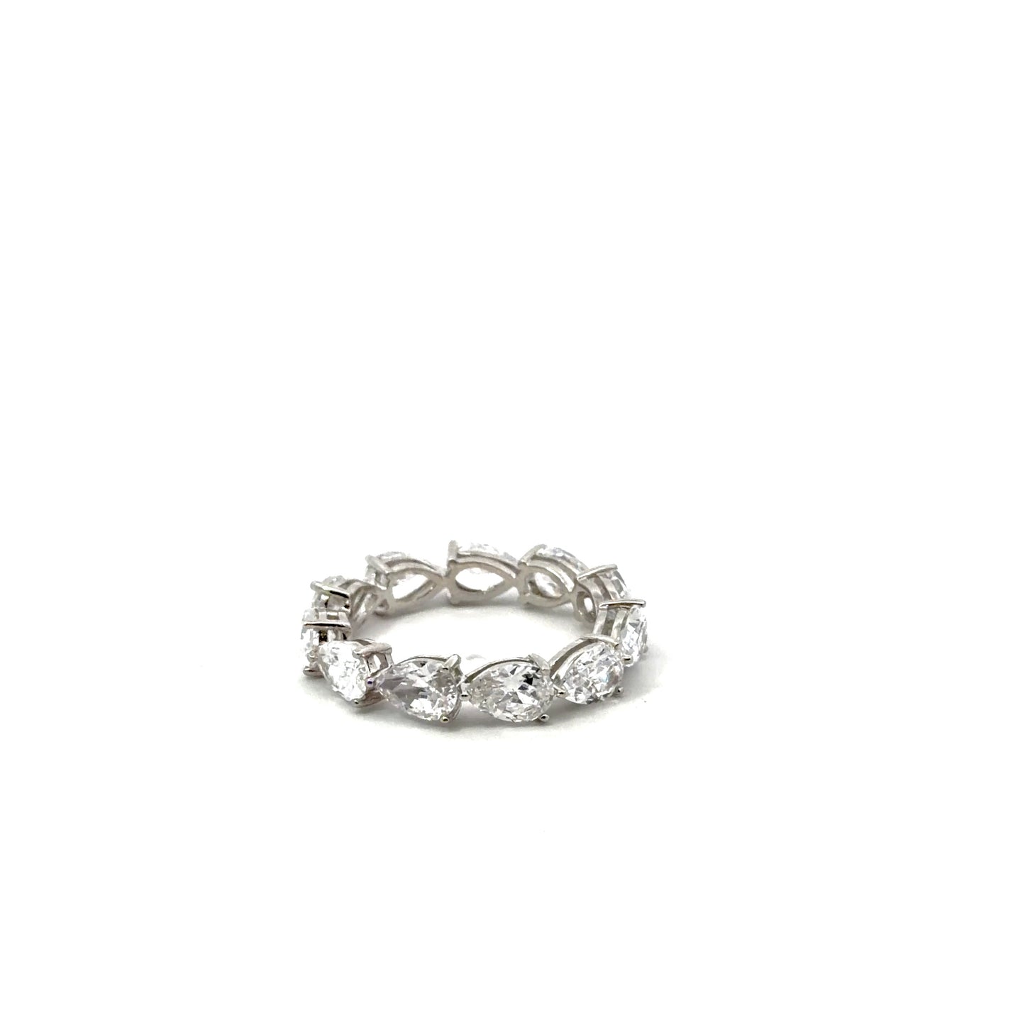 Sterling Silver Pear Cut Eternity Ring