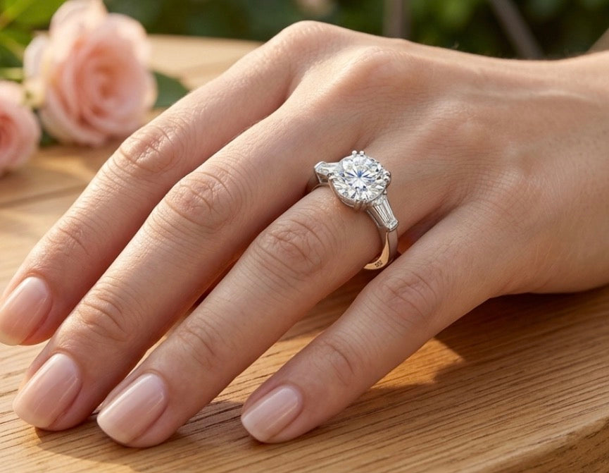 Sterling Silver Brilliant-cut stone Ring