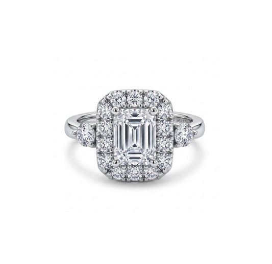 Sterling Silver Emerald-cut Cocktail Ring