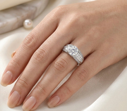Sterling Silver Cathedral Style Vintage Design Ring