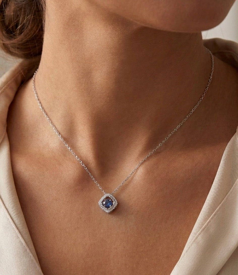 Sterling Silver Sapphire Necklace