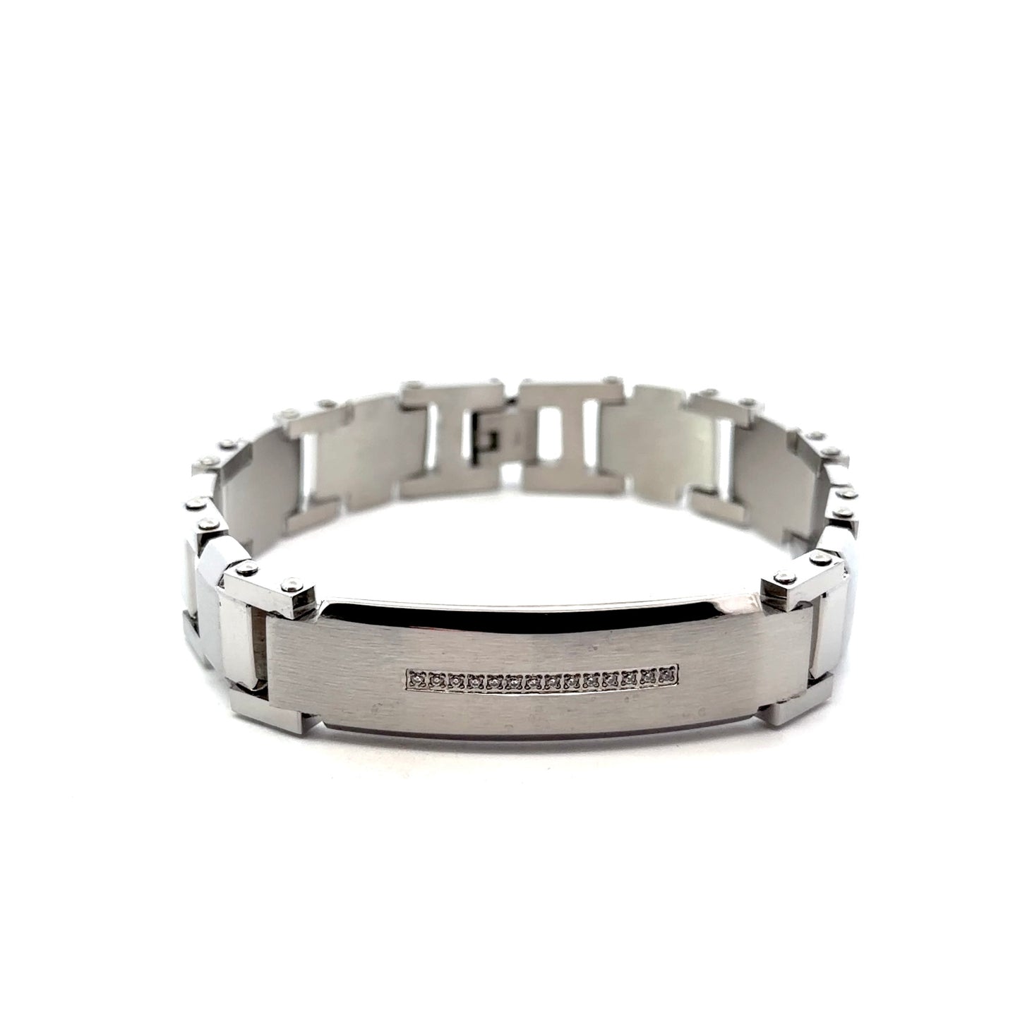 Stainless Steel Bracelet with Cubic Zirconia
