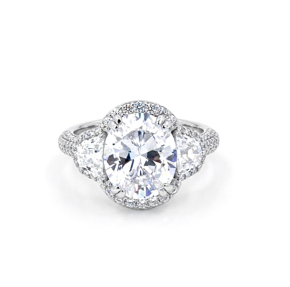 Sterling Silver Oval cut 3 Stone Ring