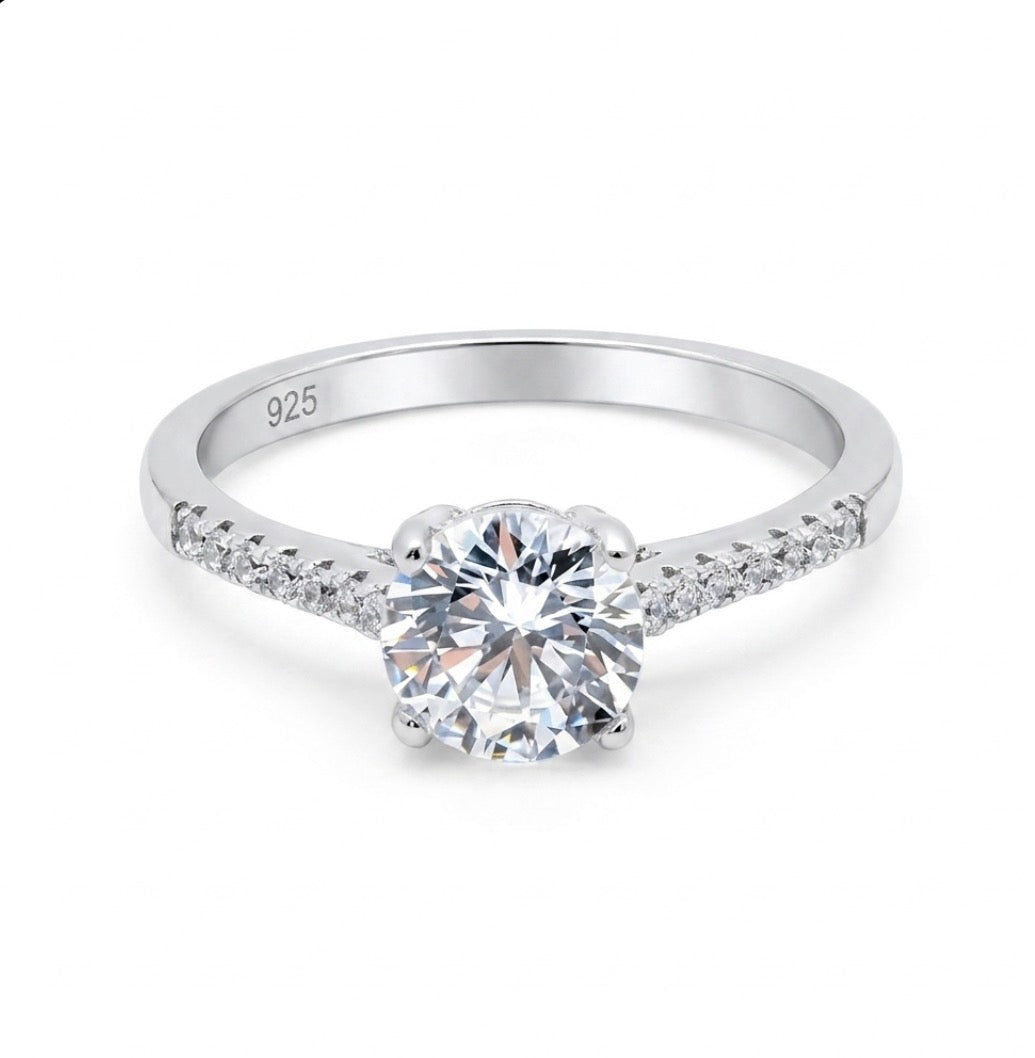 Sterling Silver Contemporary Cubic Zirconia Ring