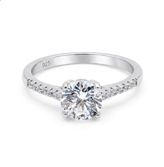 Sterling Silver Contemporary Cubic Zirconia Ring