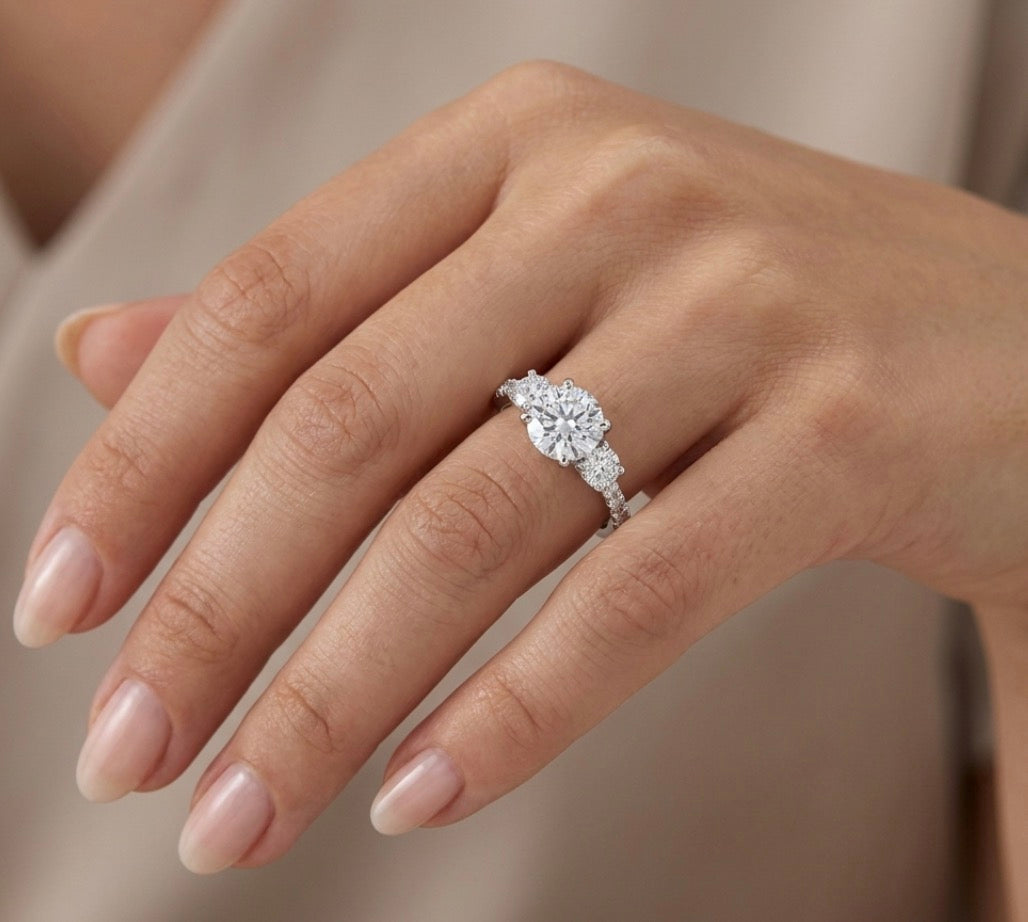 Sterling Silver 3 Stone Ring
