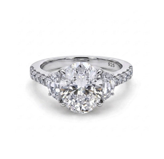 Sterling Silver Oval-cut stone  Ring