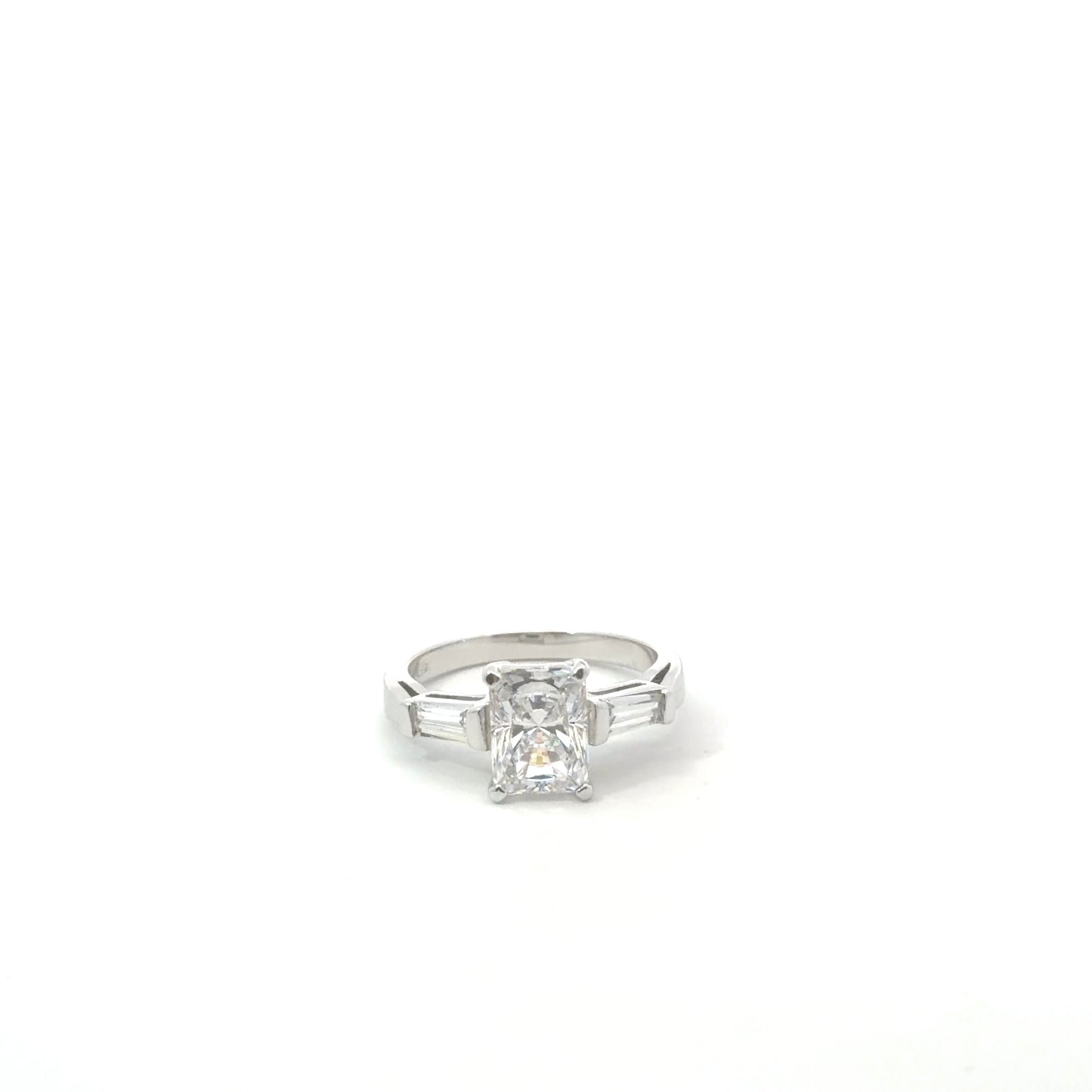 Sterling Silver Three-Stone Engagement Ring