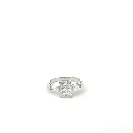 Sterling Silver Three-Stone Engagement Ring