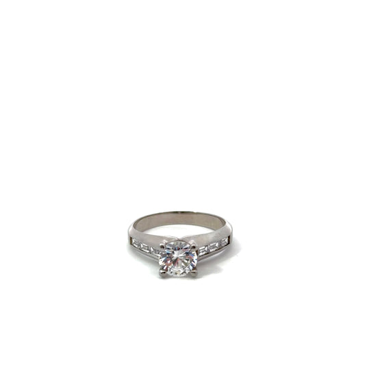 Sterling Silver Solitaire Engagement Ring