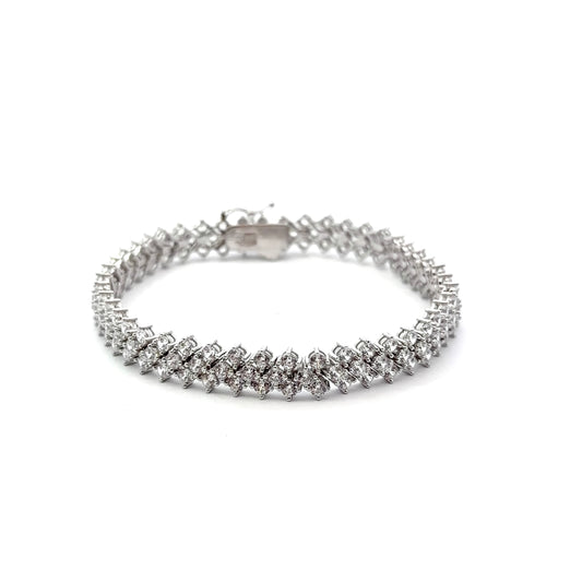Sterling Silver Round Cubic Zirconia Tennis Bracelet