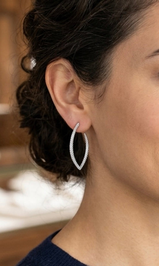 Sterling Silver Silhouette Hoop Earrings